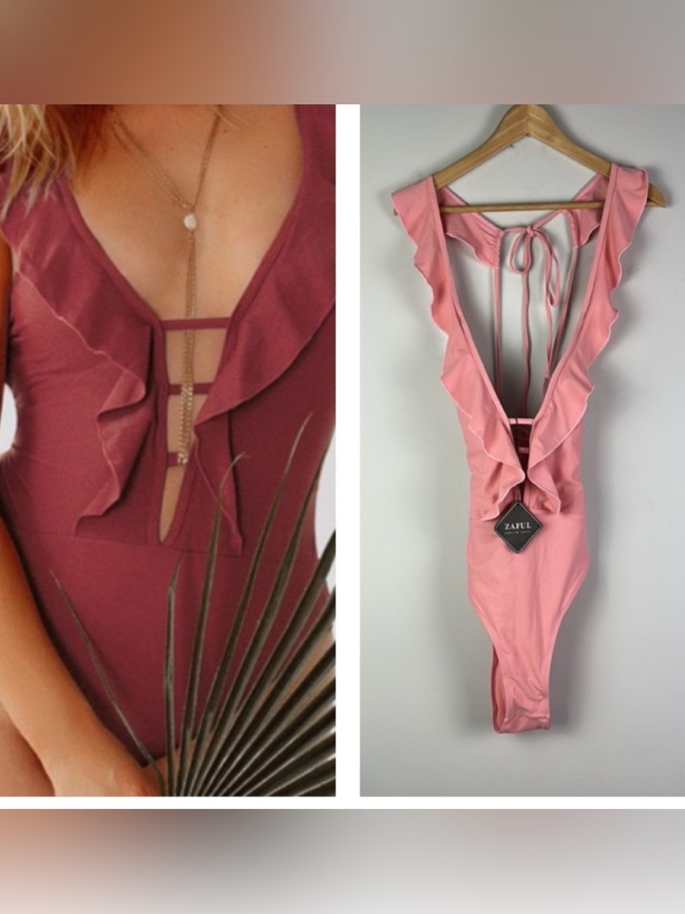 Zaful Women’s Ruffle One-Piece Swimsuit BRAND NEW Size 8